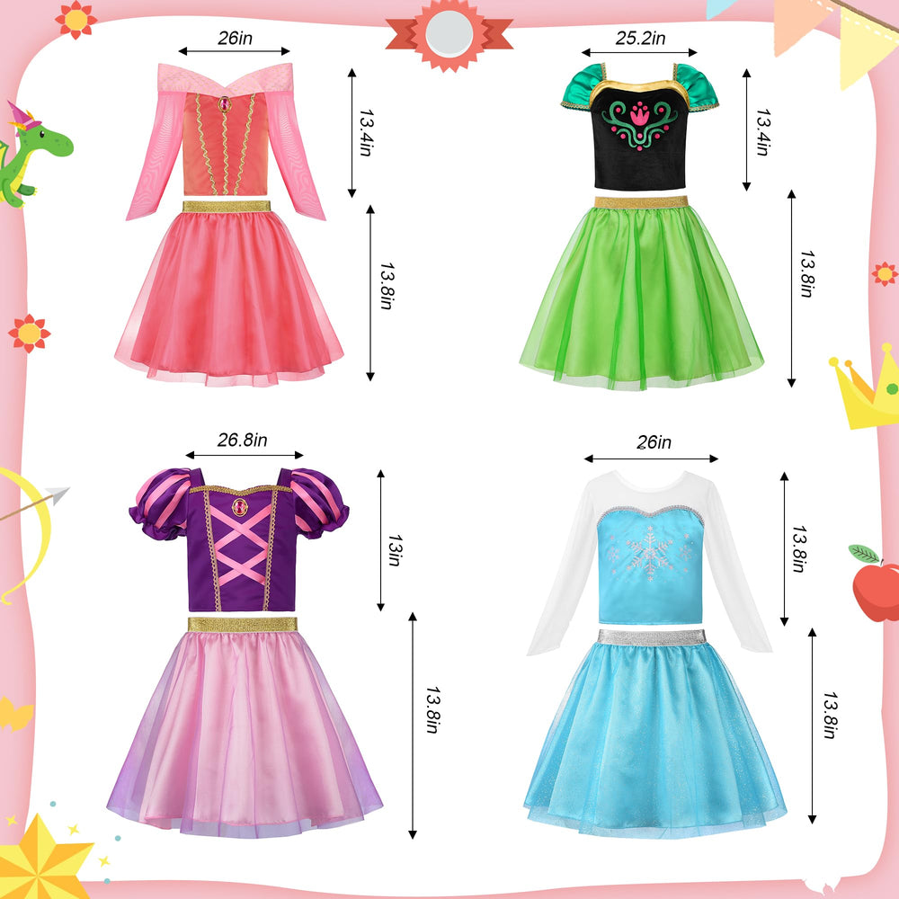 ReliBeauty princess skirts display comfortable movement for pretend play.
