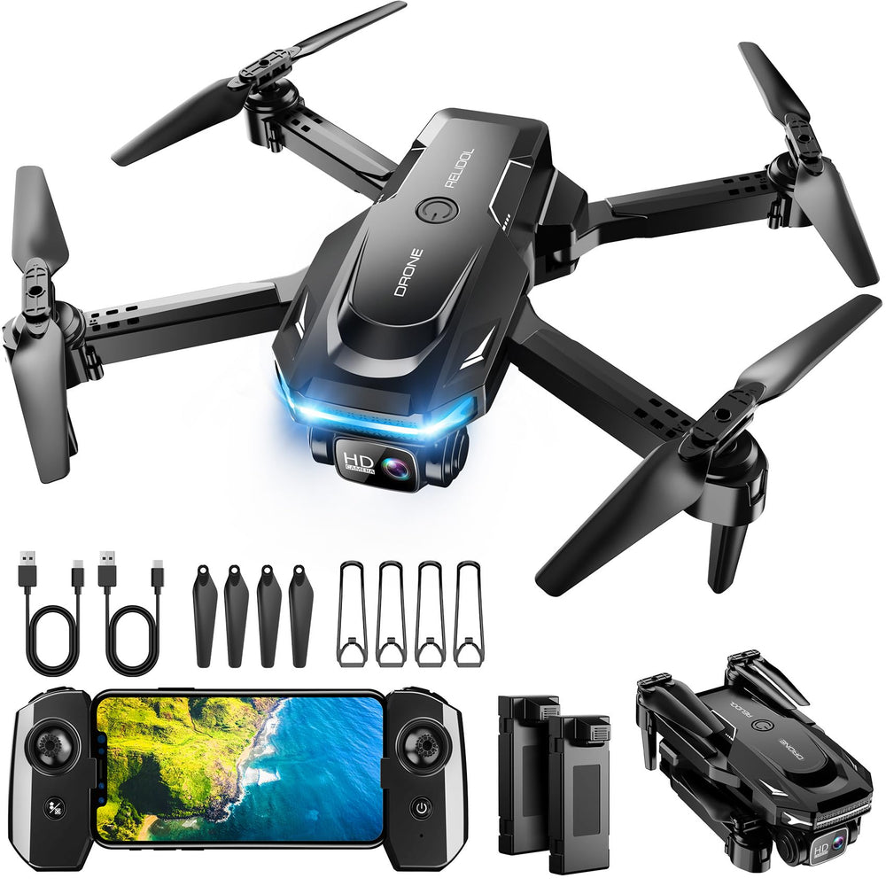 RELIDOL foldable drone with 1080p camera captures crisp aerial footage in motion