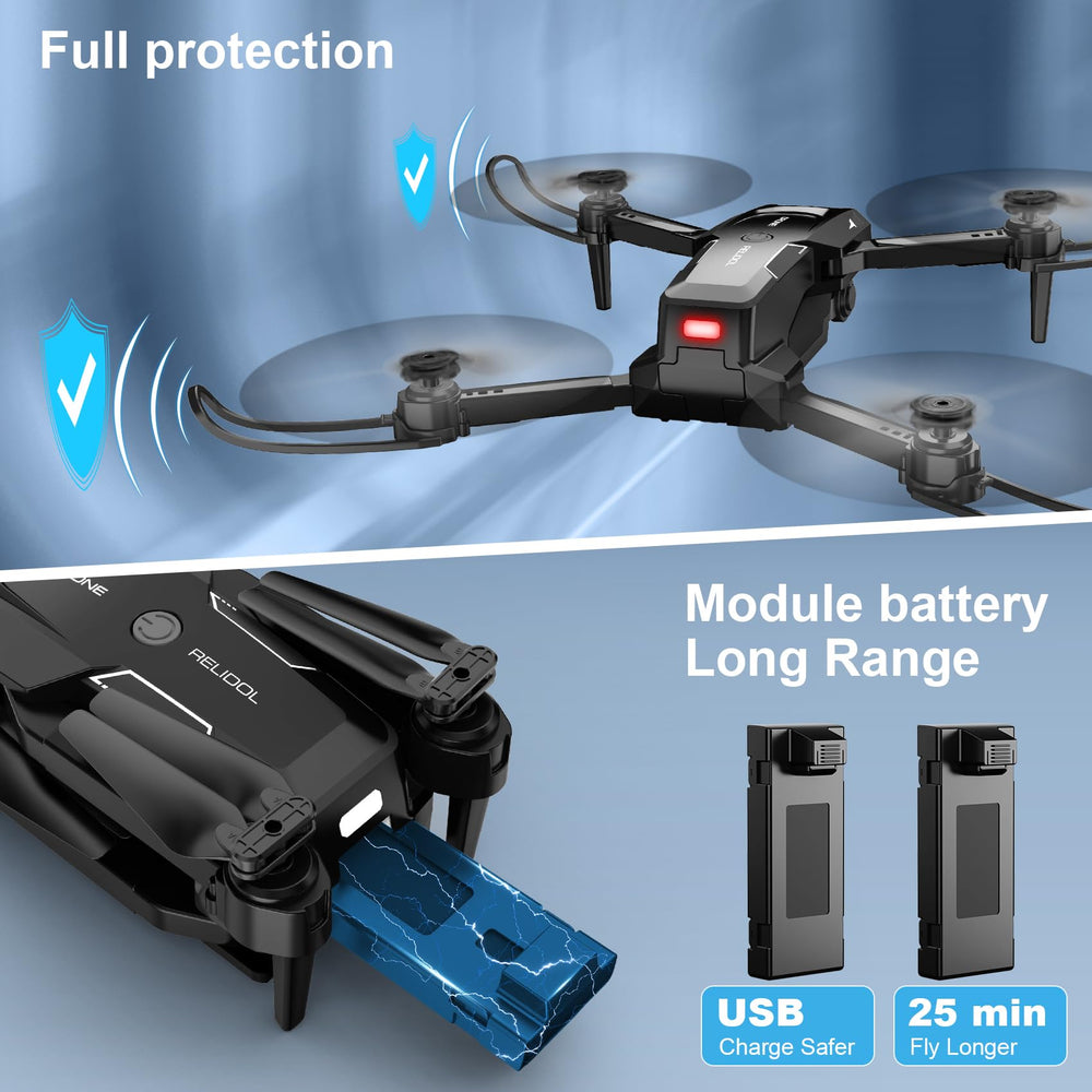 RELIDOL compact drone is easy to carry for indoor and outdoor adventures