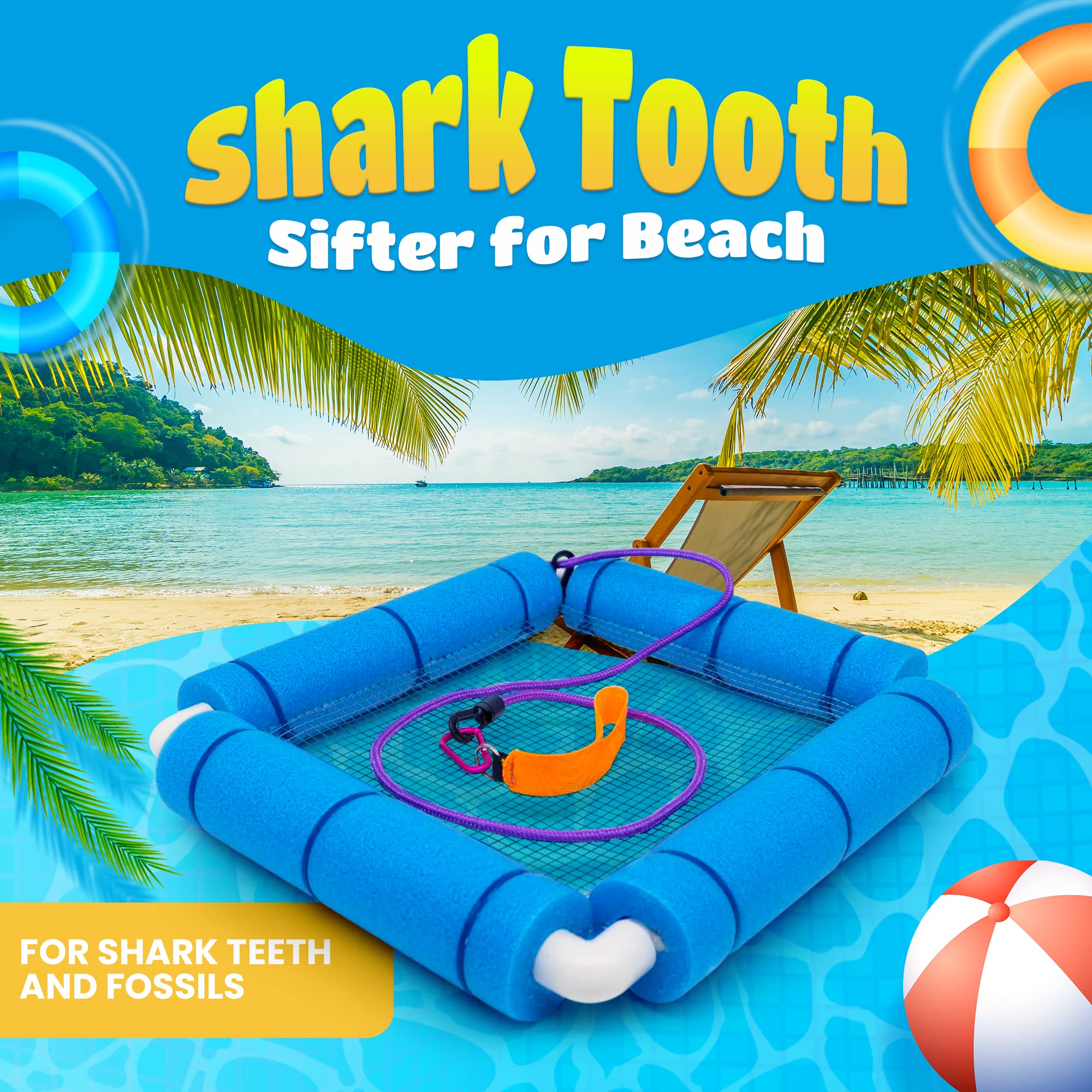 RELODECOR Shark Tooth Sifter wide 14.5 by 11 inch sift area speeds beach screening.