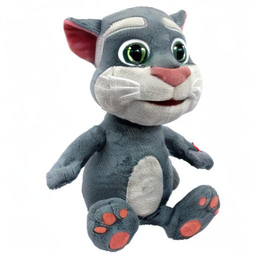 Relsy Talking Tom plush care instructions image shows wipe-clean surface