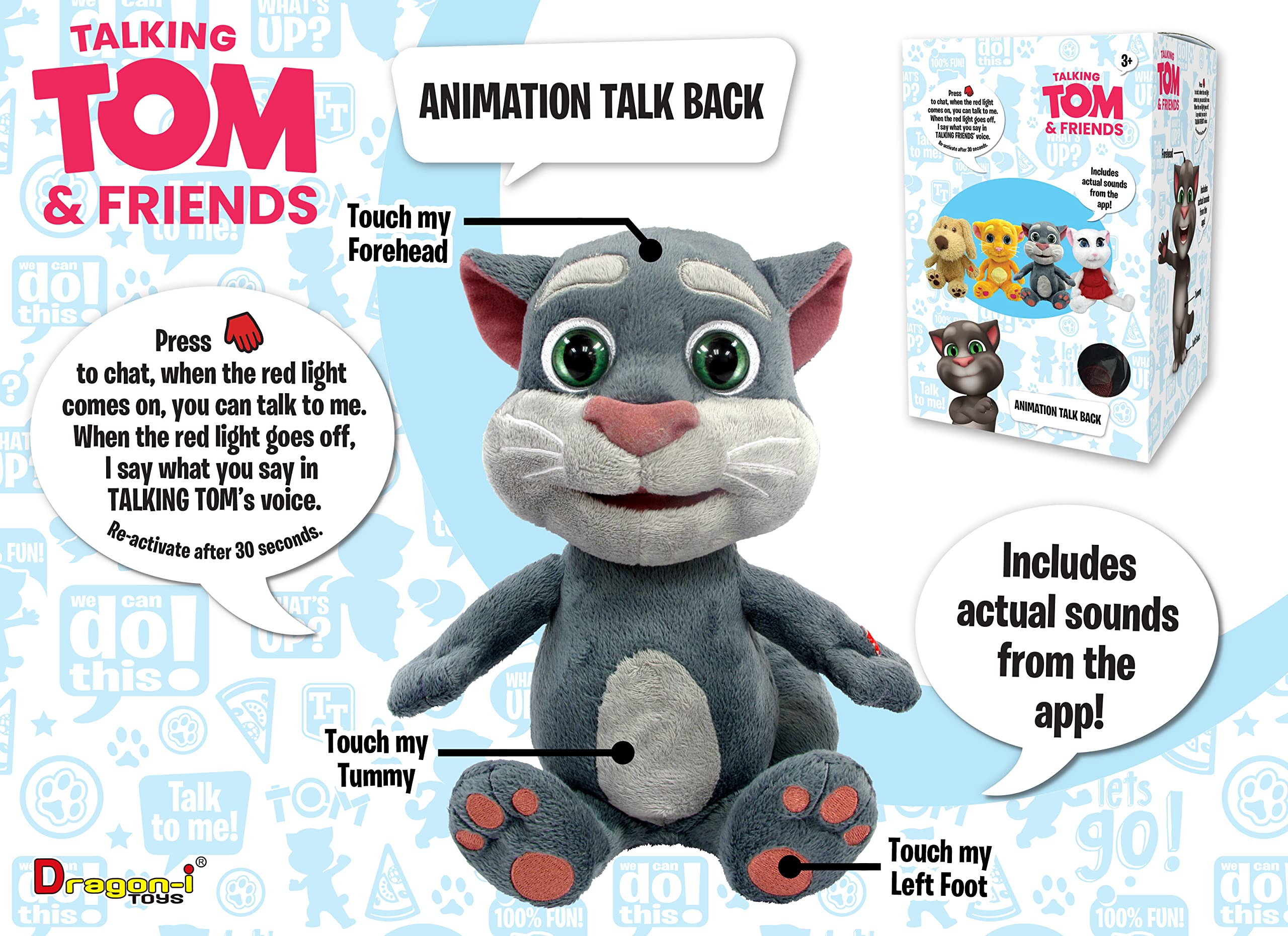 Relsy Talking Tom plush soft polyester material for gentle hugs