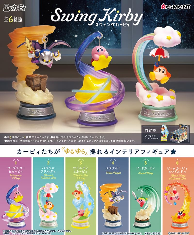 RE-MENT Kirby Swing Kirby figure profile highlighting sculpted details.