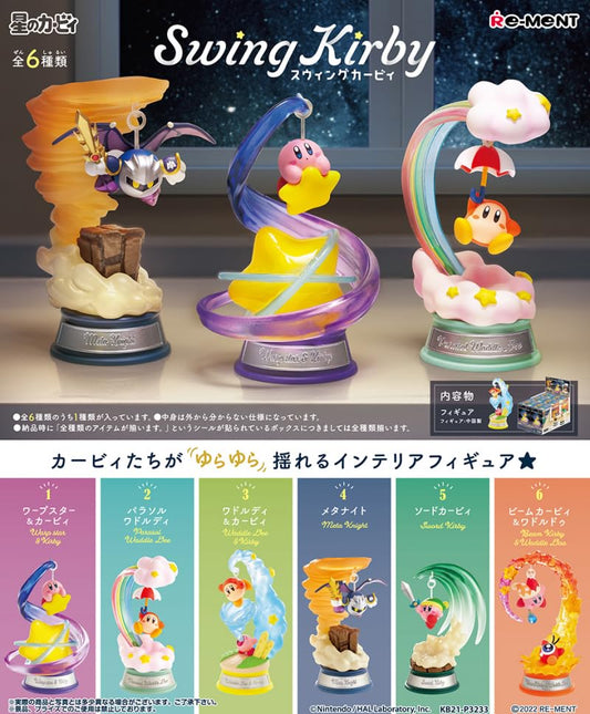 RE-MENT Kirby Swing Kirby figure profile highlighting sculpted details.