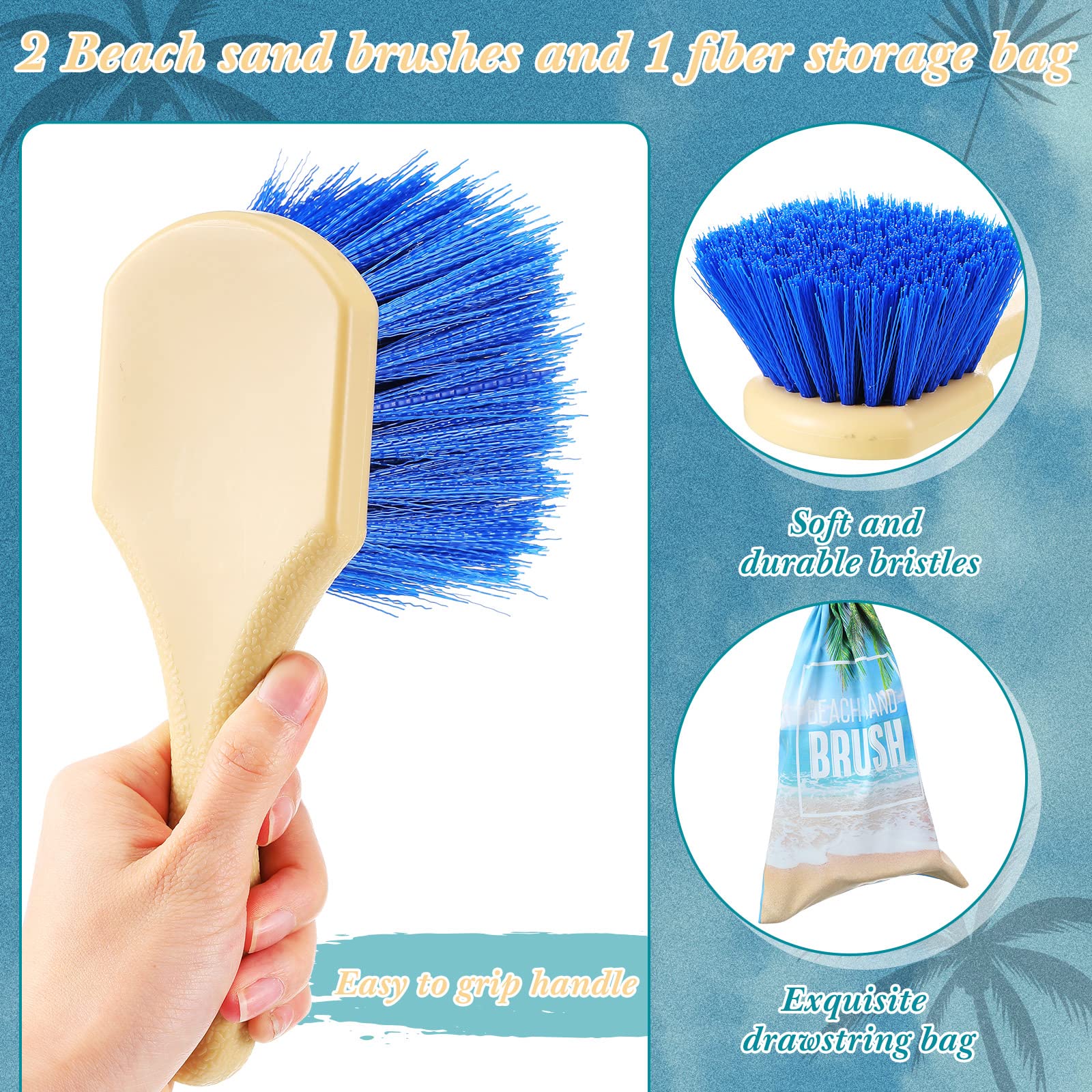 Remerry beach sand remover brush green with ergonomic grip for beach cleanup