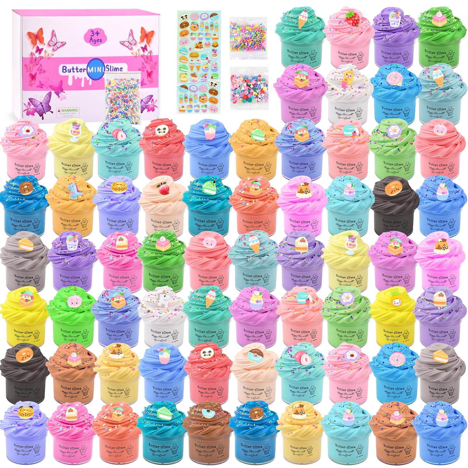 Remethsu Butter Slime Kit 68-pack in bright colors for creative sensory play