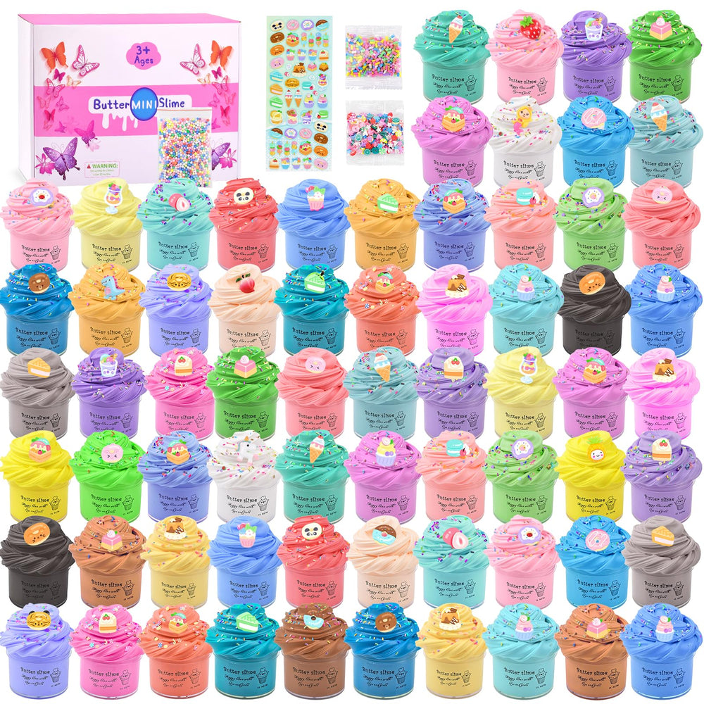 Remethsu Butter Slime Kit 68-pack in bright colors for creative sensory play