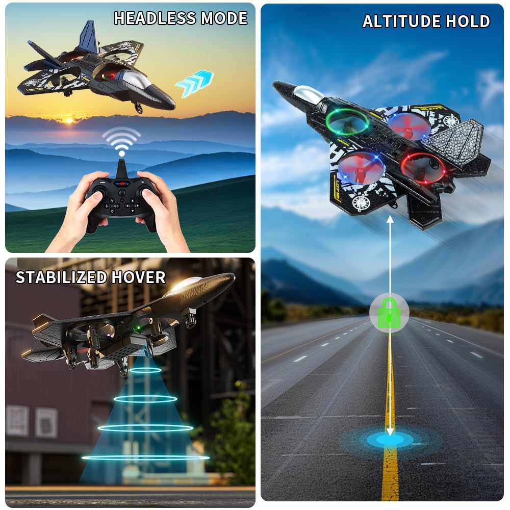 Remote Control Airplane uses durable EPP foam for bounce-back resilience.