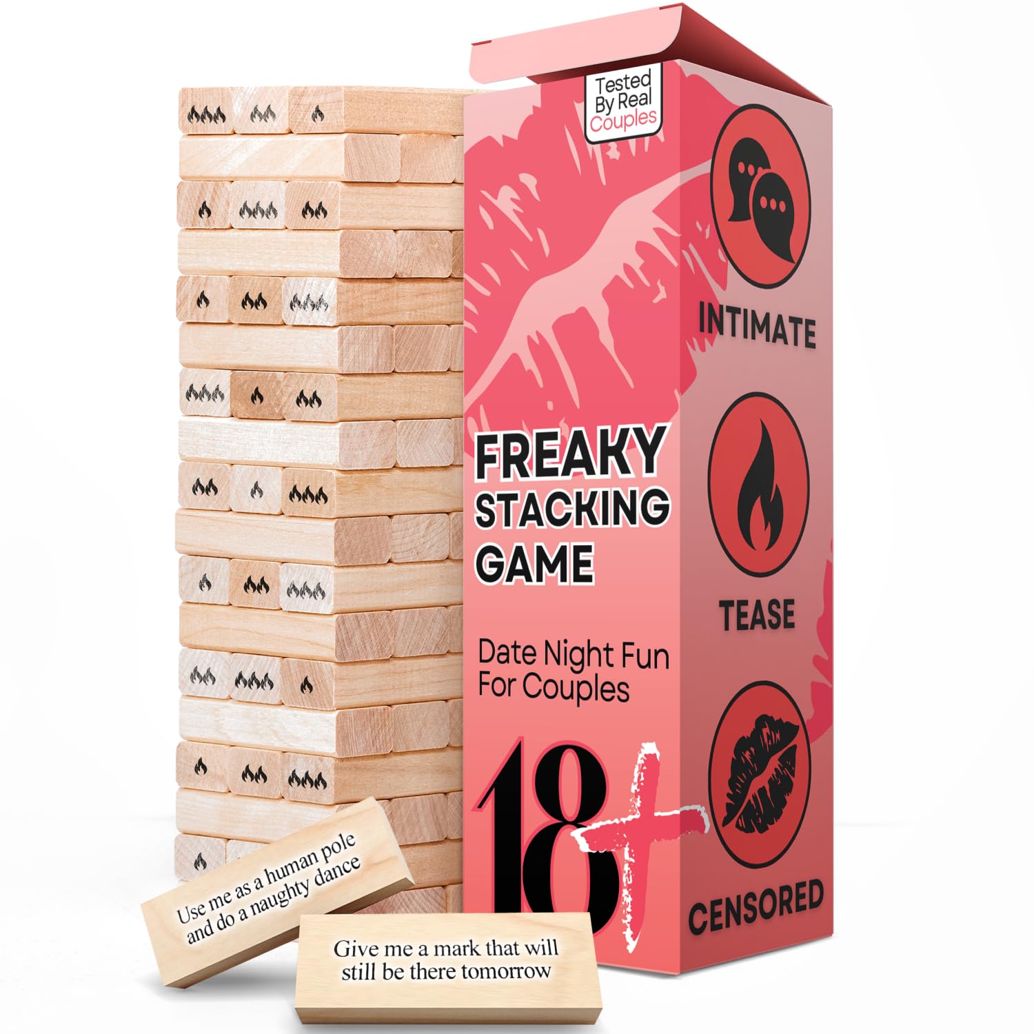 Renaco 54pcs couples games wood tower assembled for a fun date-night setup