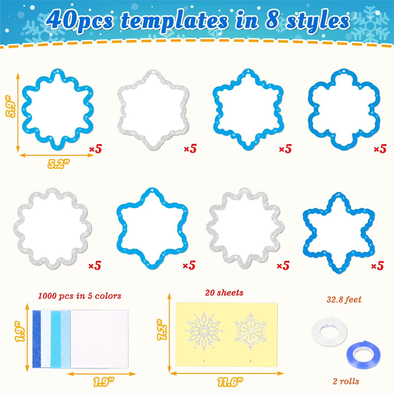 Renbuzhu Decorative sticker sheets add festive details to each suncatcher.