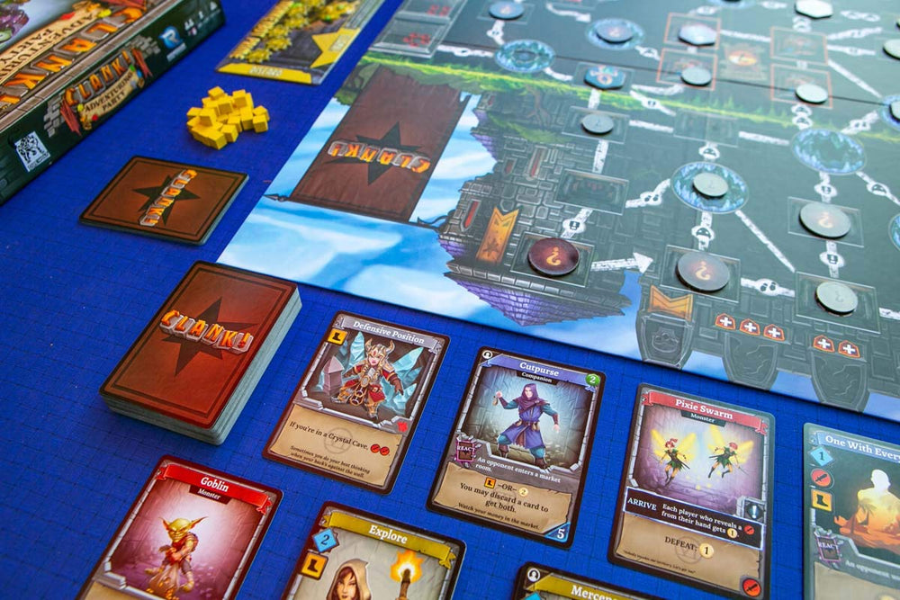 Renegade Clank Adventuring Party Cooperative and competitive table setup