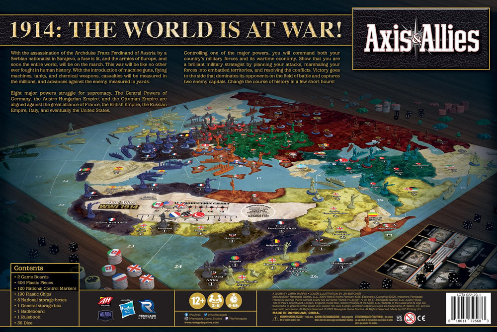Renegade Axis & Allies WWI 1914 map highlighting tactical movement