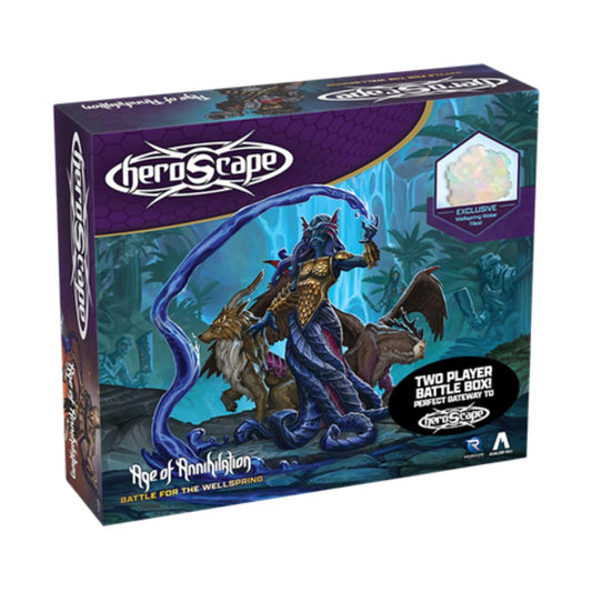 Renegade Game Studios Heroscape battle box cover for Wellspring ready-to-play.