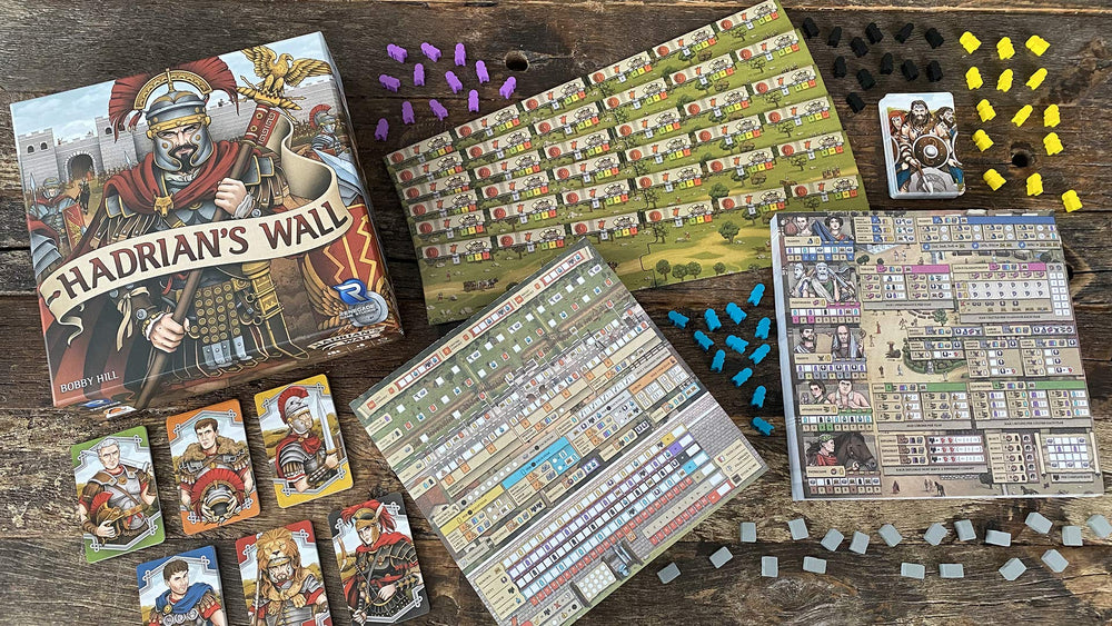 Renegade Hadrian's Wall box front showing contents and components.