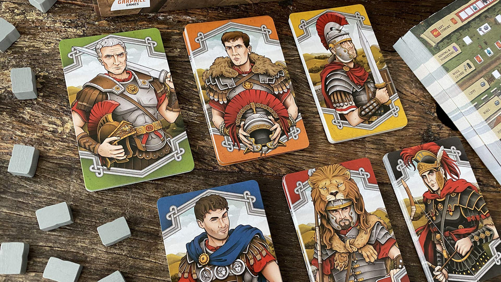 Renegade Hadrian's Wall tokens and dice aiding resource tracking.