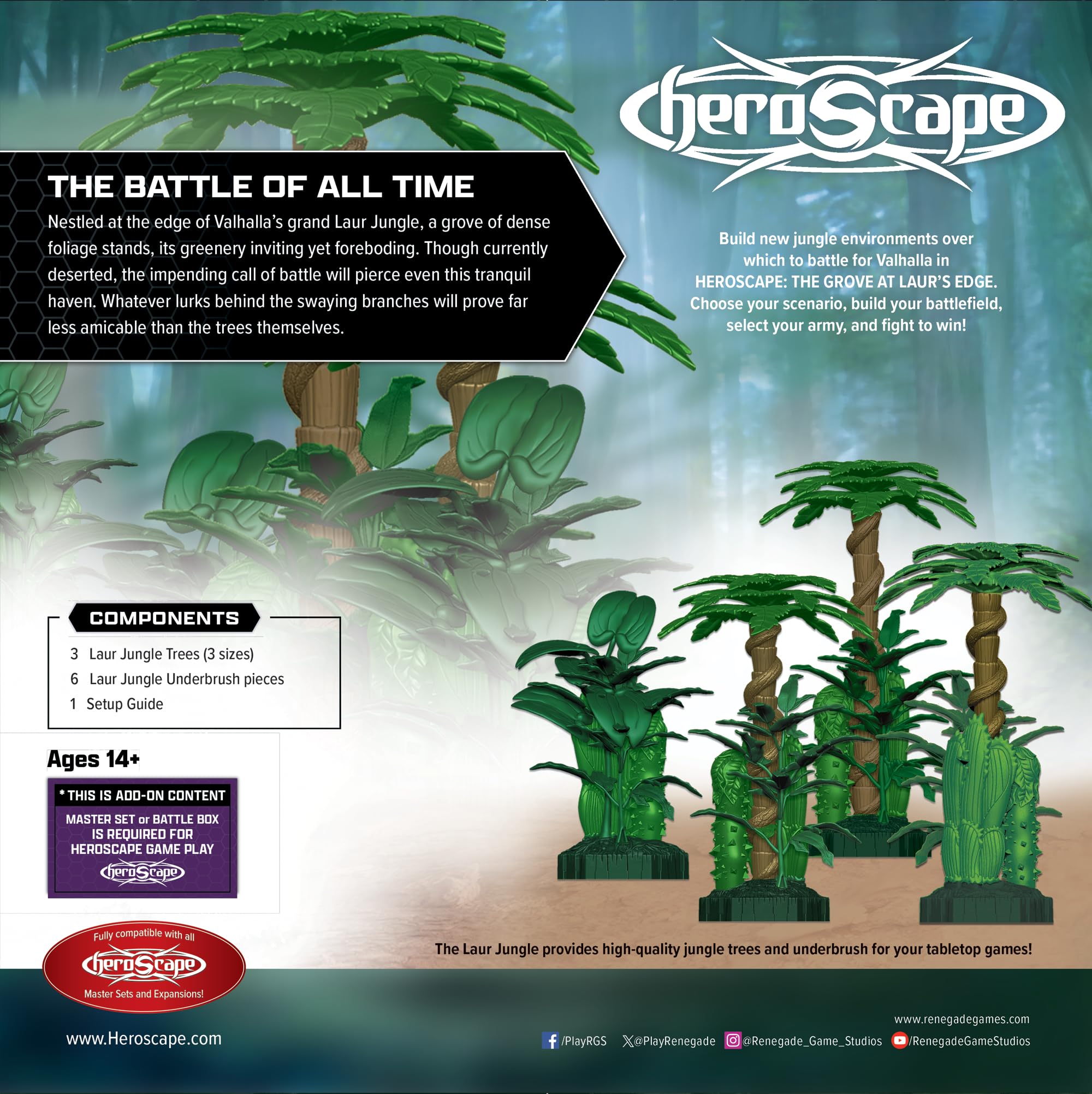 Renegade Heroscape Hex-tile locking keeps Grove Laur's Edge terrain stable for confident play.