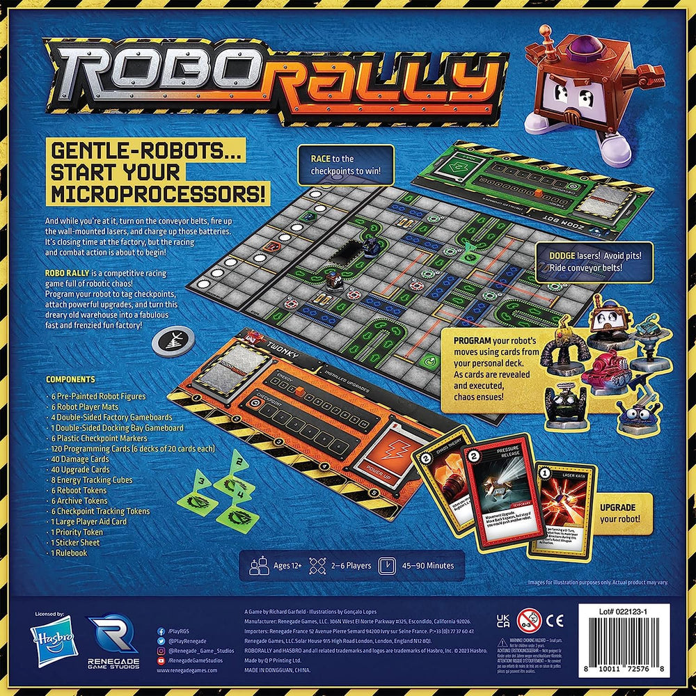 Renegade Robo Rally checkpoint map board showing race routes and obstacles