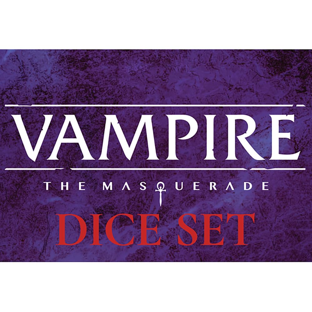 Renegade VTM dice set 5e pack shot shows all 18 premium dice