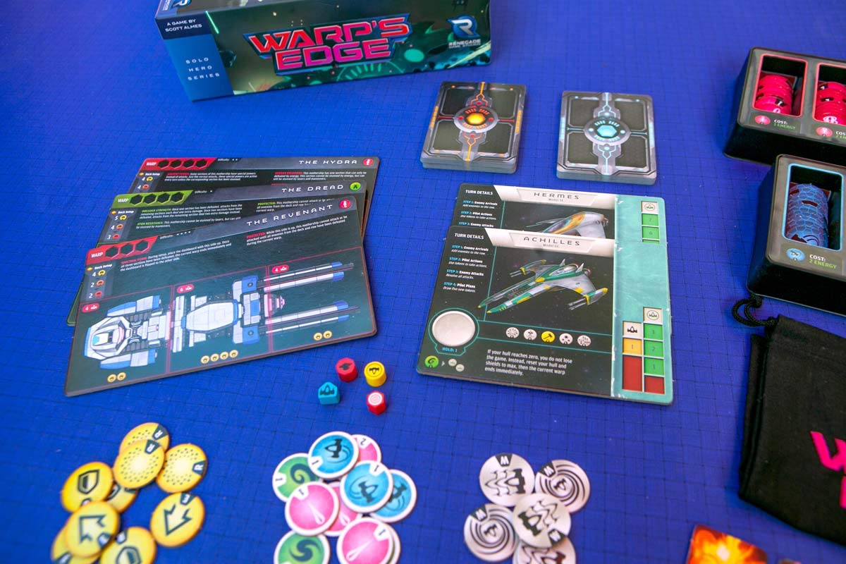Renegade Warp's Edge starfighter dashboards with loadouts for strategic planning.