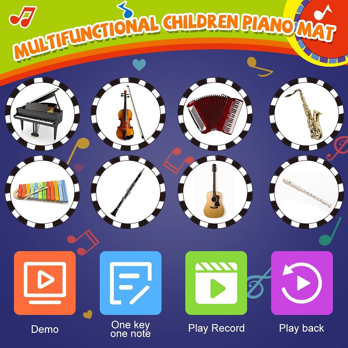 RenFox mat highlights eight instruments and seven melodies for musical play