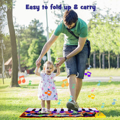 RenFox 110-by-36-centimeter piano mat shown fully unfolded for floor activities