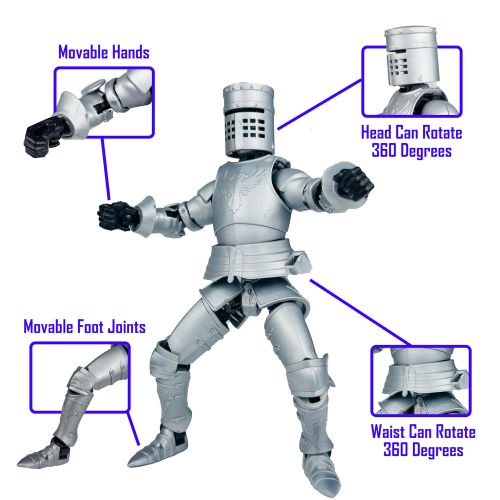 RENGNER assembled stop-motion knight figure ready for smooth animation