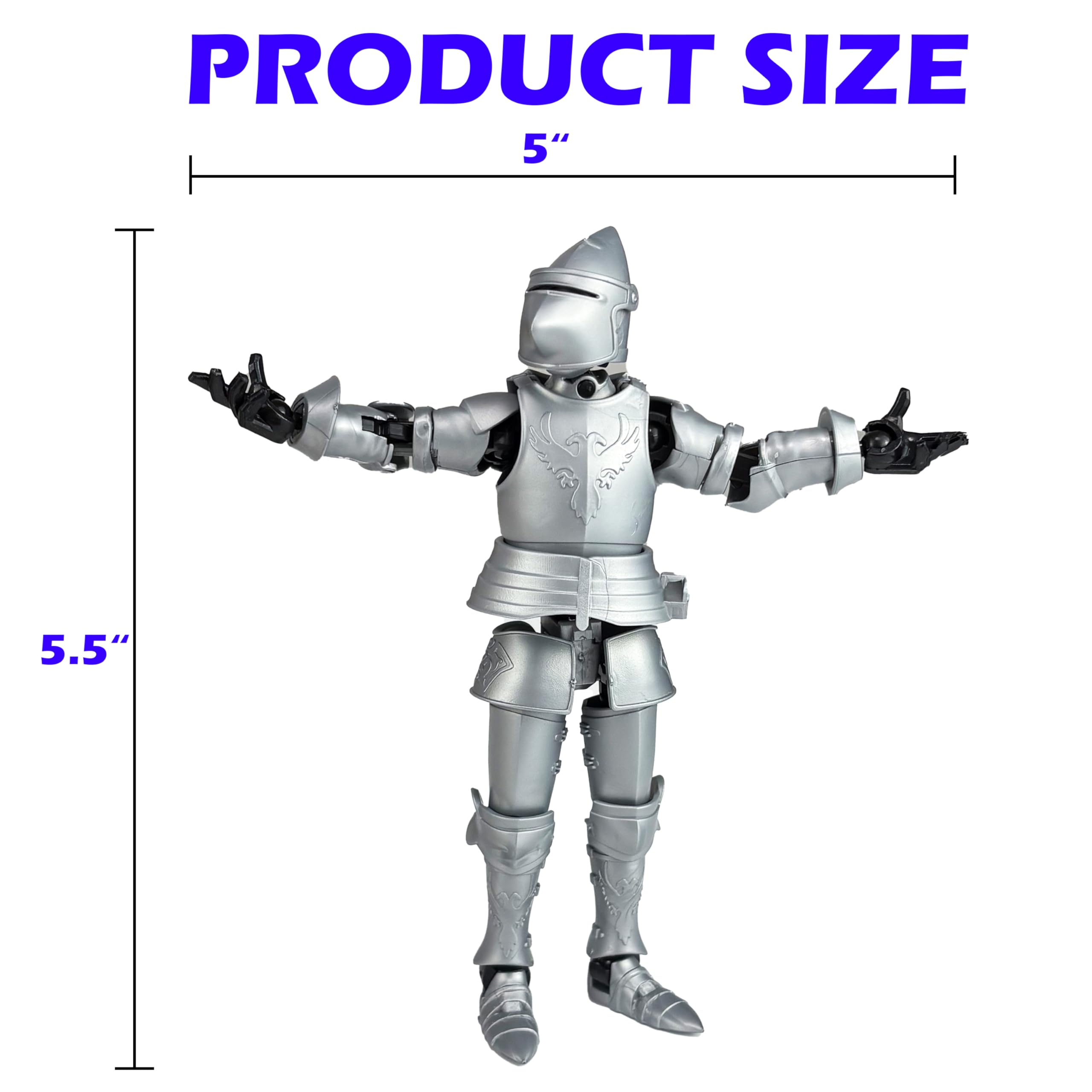 RENGNER knight figure with magnetic feet enabling iron-surface posing and upside-down displays