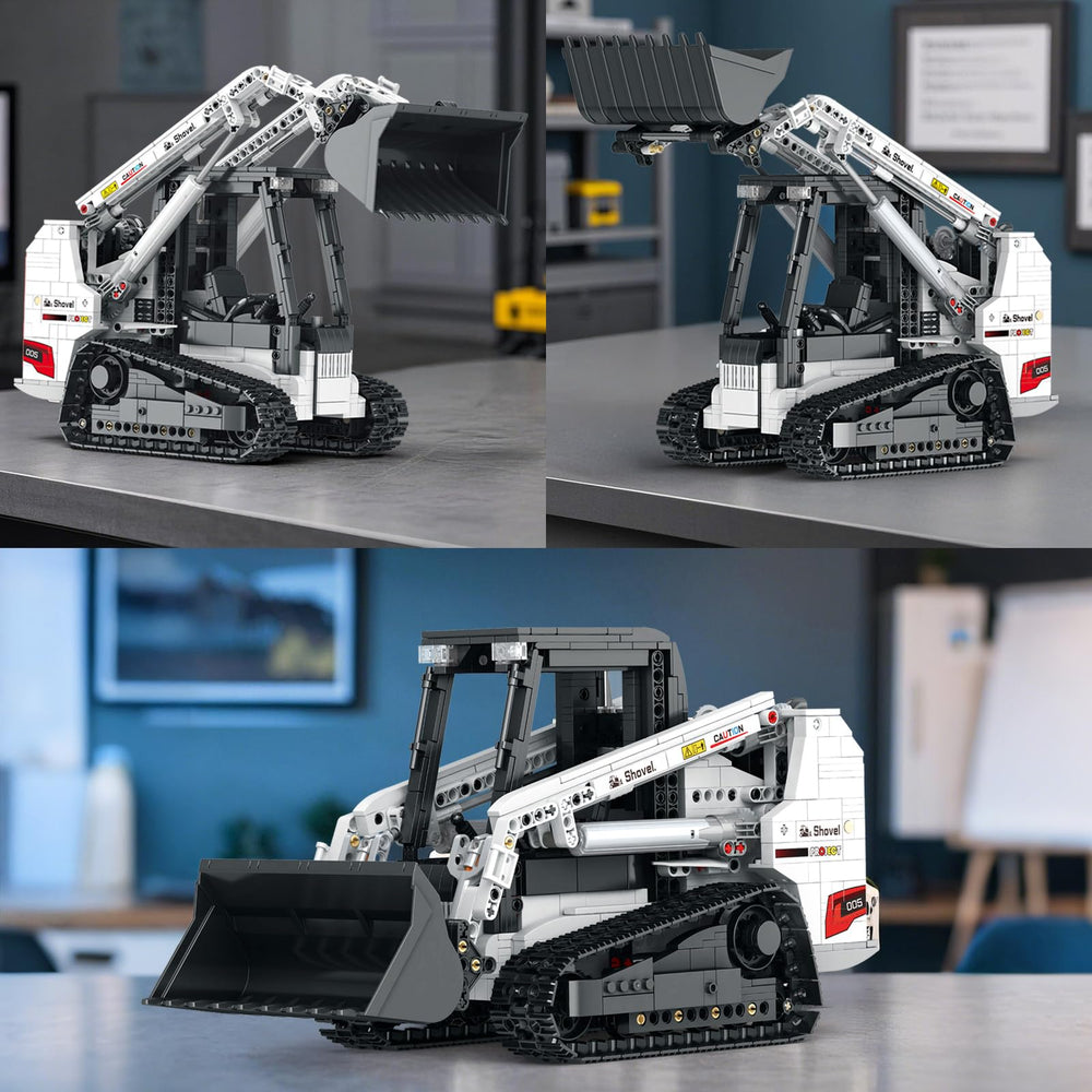 Reobrix arm lift and bucket tilt demonstrate mechanical motion for STEM play