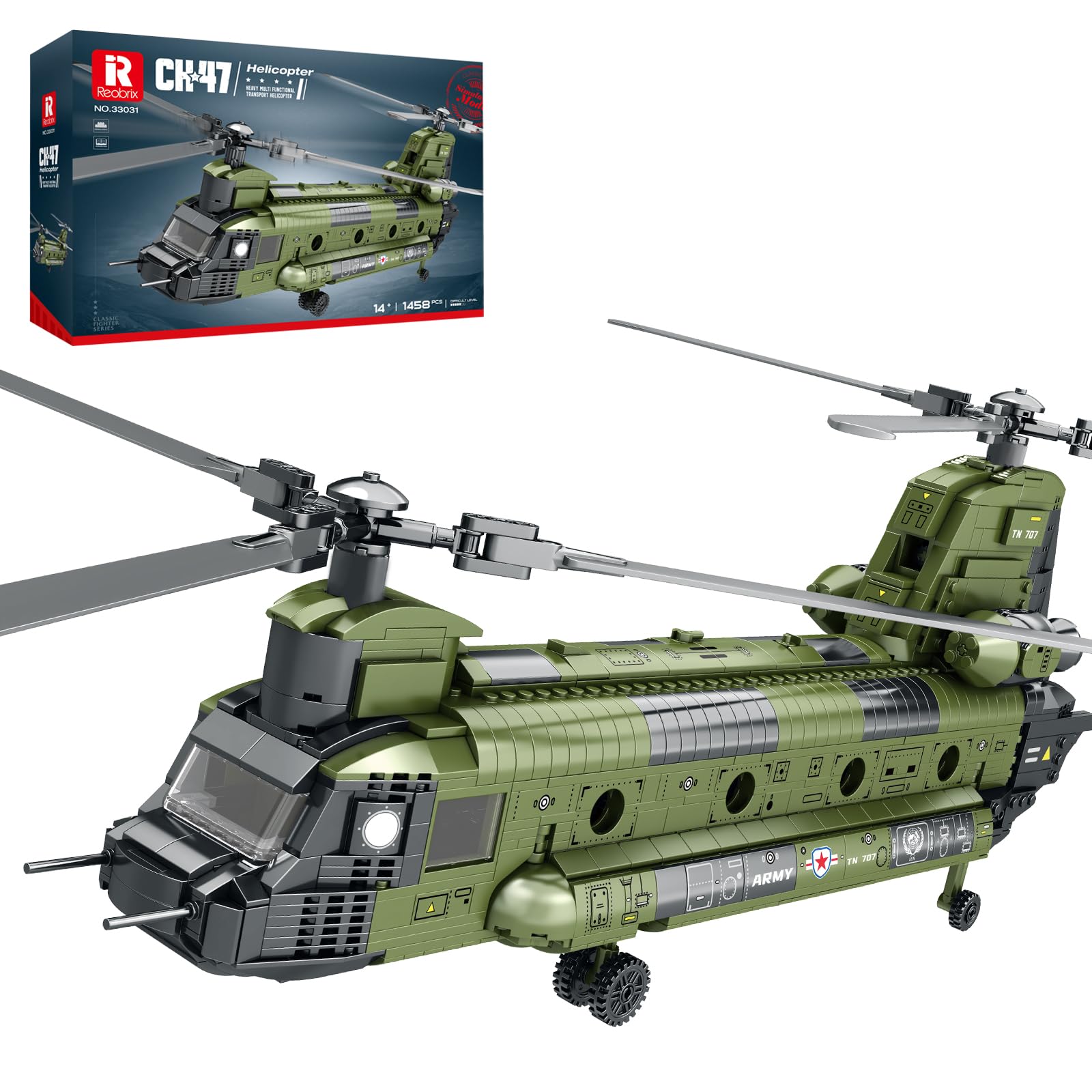 Reobrix CH-47 cockpit detail showcases realistic controls for immersive building.