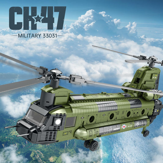 Reobrix CH-47 fuselage design highlights authentic exterior for display.