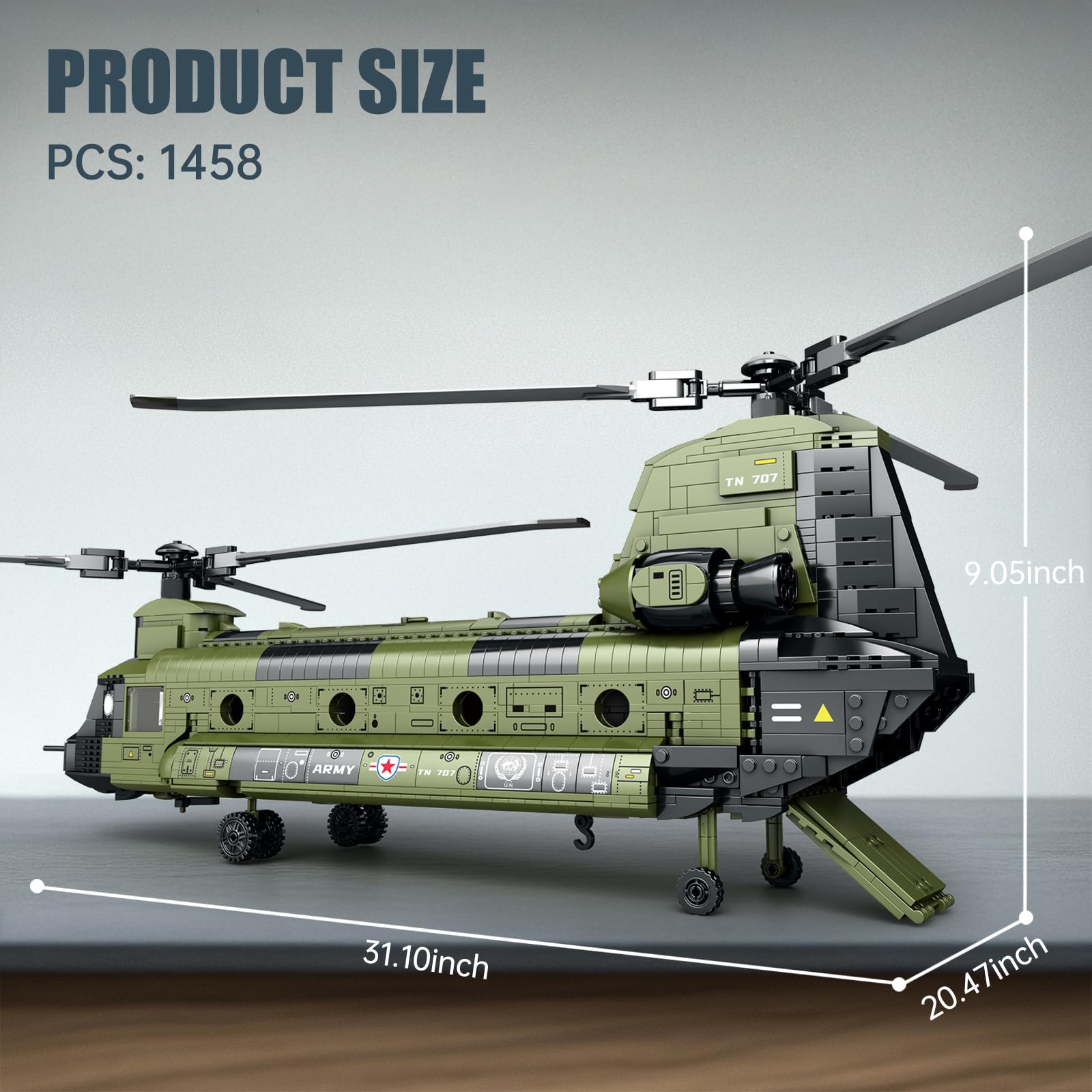 Reobrix CH-47 opening hatch invites hands-on exploration.