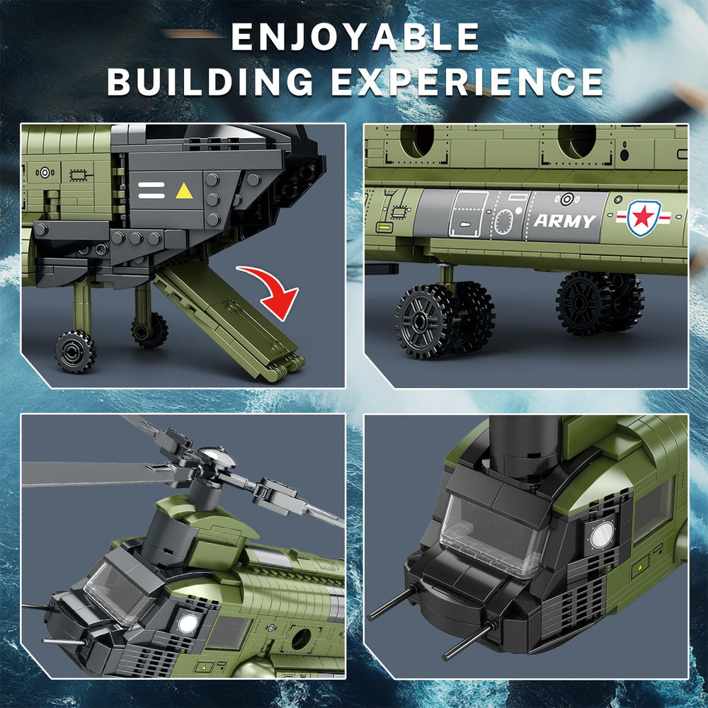 Reobrix CH-47 rotating wings enable dynamic pose options.
