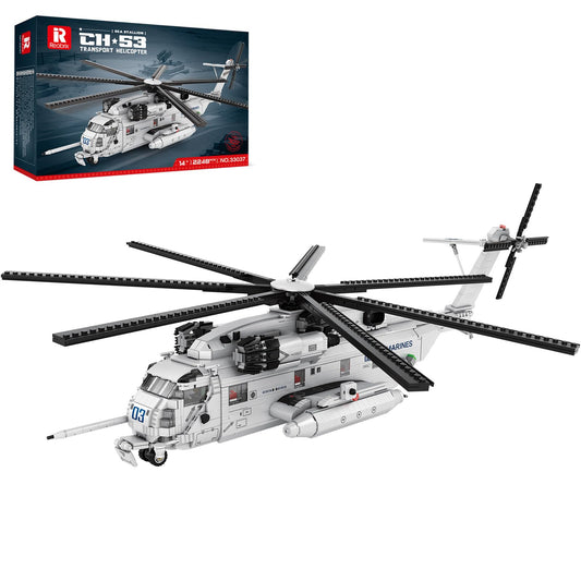 Reobrix CH-53 helicopter model with detailed display-ready build