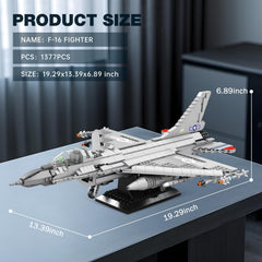 Reobrix F-16 fighter jet model missile mount system showcases multi-mission compatibility.