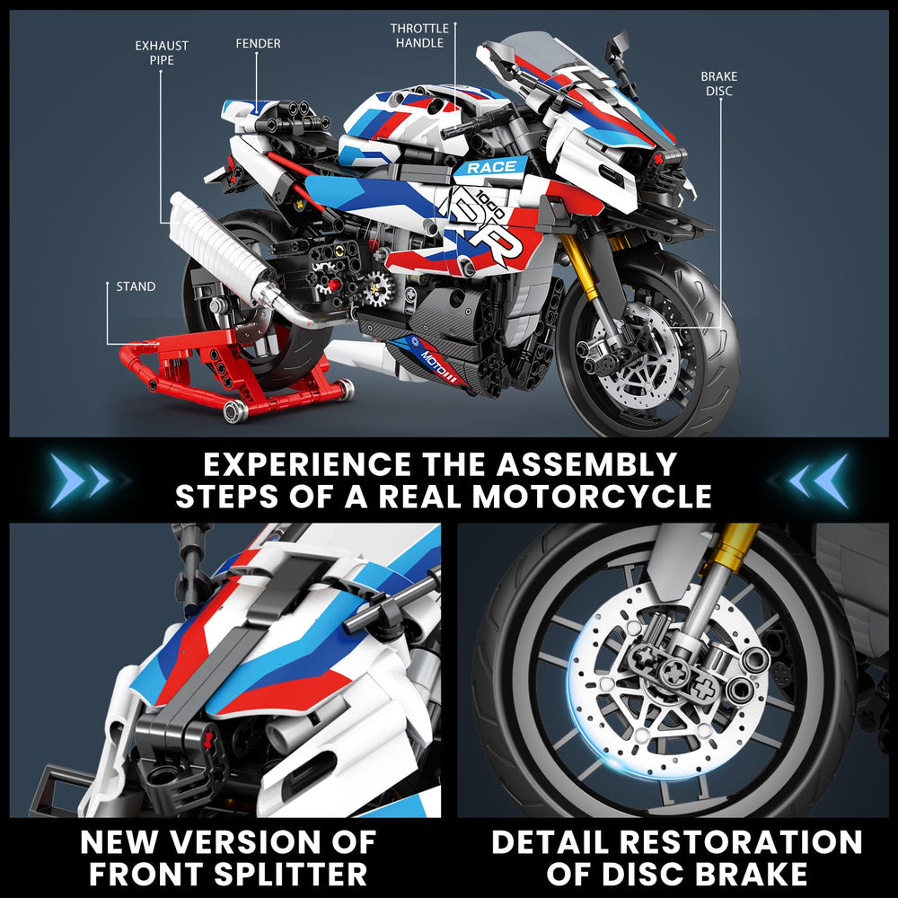 Reobrix motorcycle 1000 RR front steering mechanism adds interactive realism