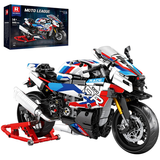 Reobrix motorcycle 1000 RR kit in progress showing precise scale details for builders