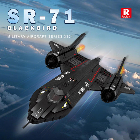 Close-up engine intakes on Reobrix SR-71 Blackbird for authentic realism.