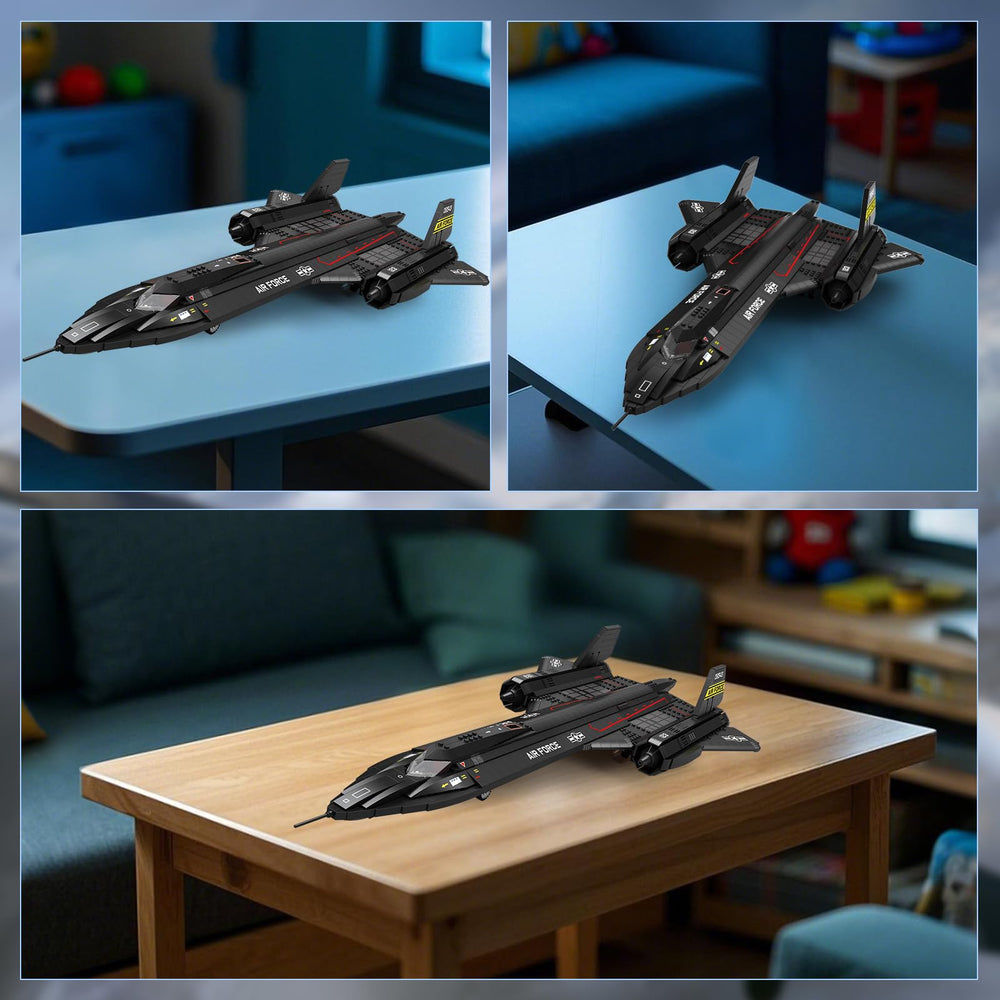 Foldable spring-loaded landing gear on Reobrix jet during deployment.