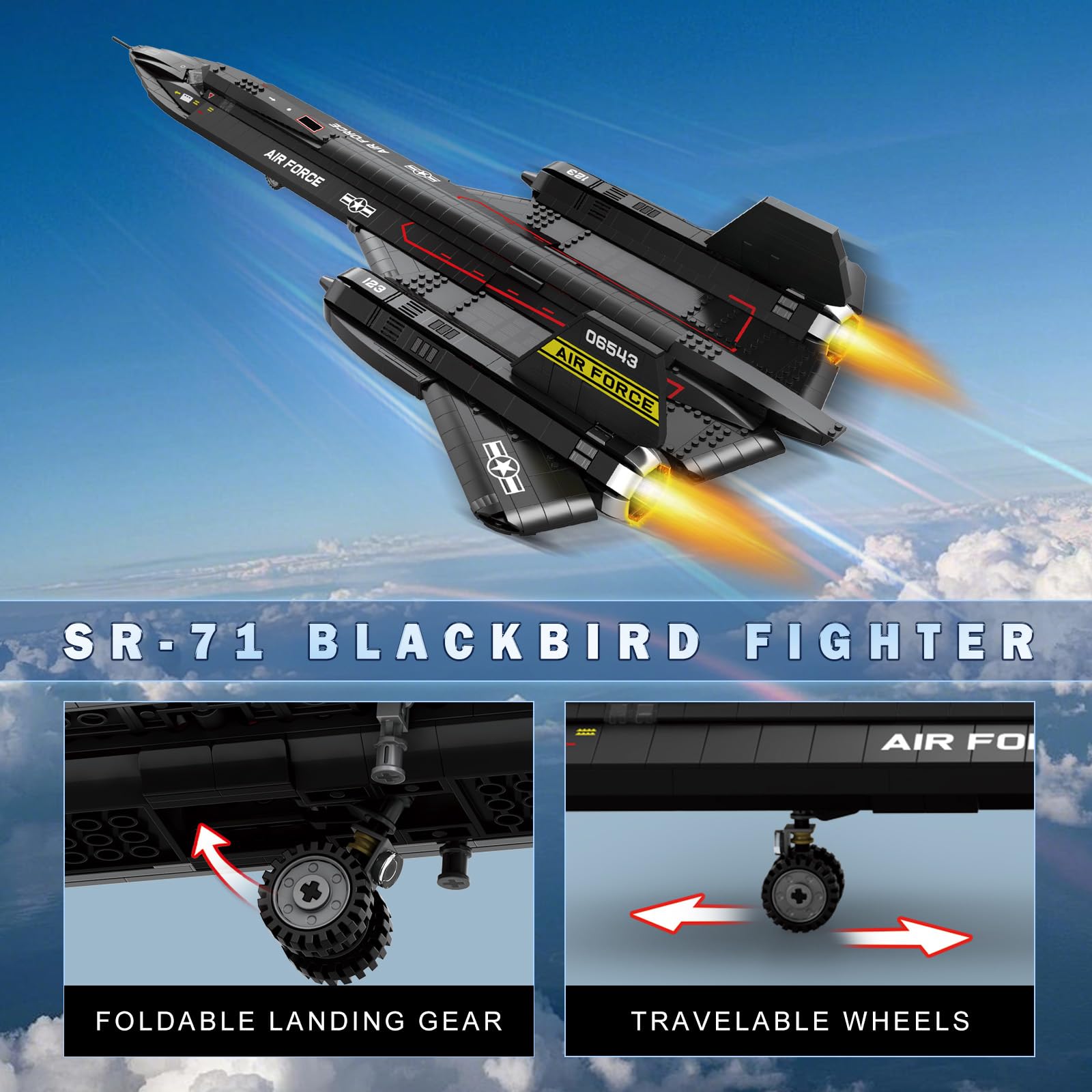 Sleek black fuselage of SR-71 model ready for desk display.