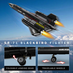 Sleek black fuselage of SR-71 model ready for desk display.