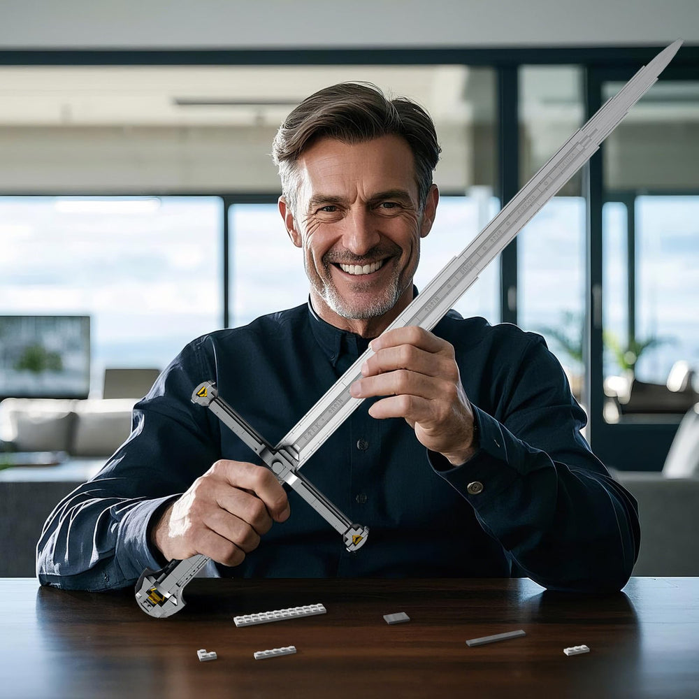 Reobrix Narthil sword with clear packaging and assembly guide.