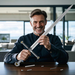Reobrix Narthil sword with clear packaging and assembly guide.