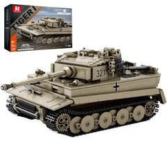 Reobrix Tiger I Tank front view displays authentic design for display and learning.