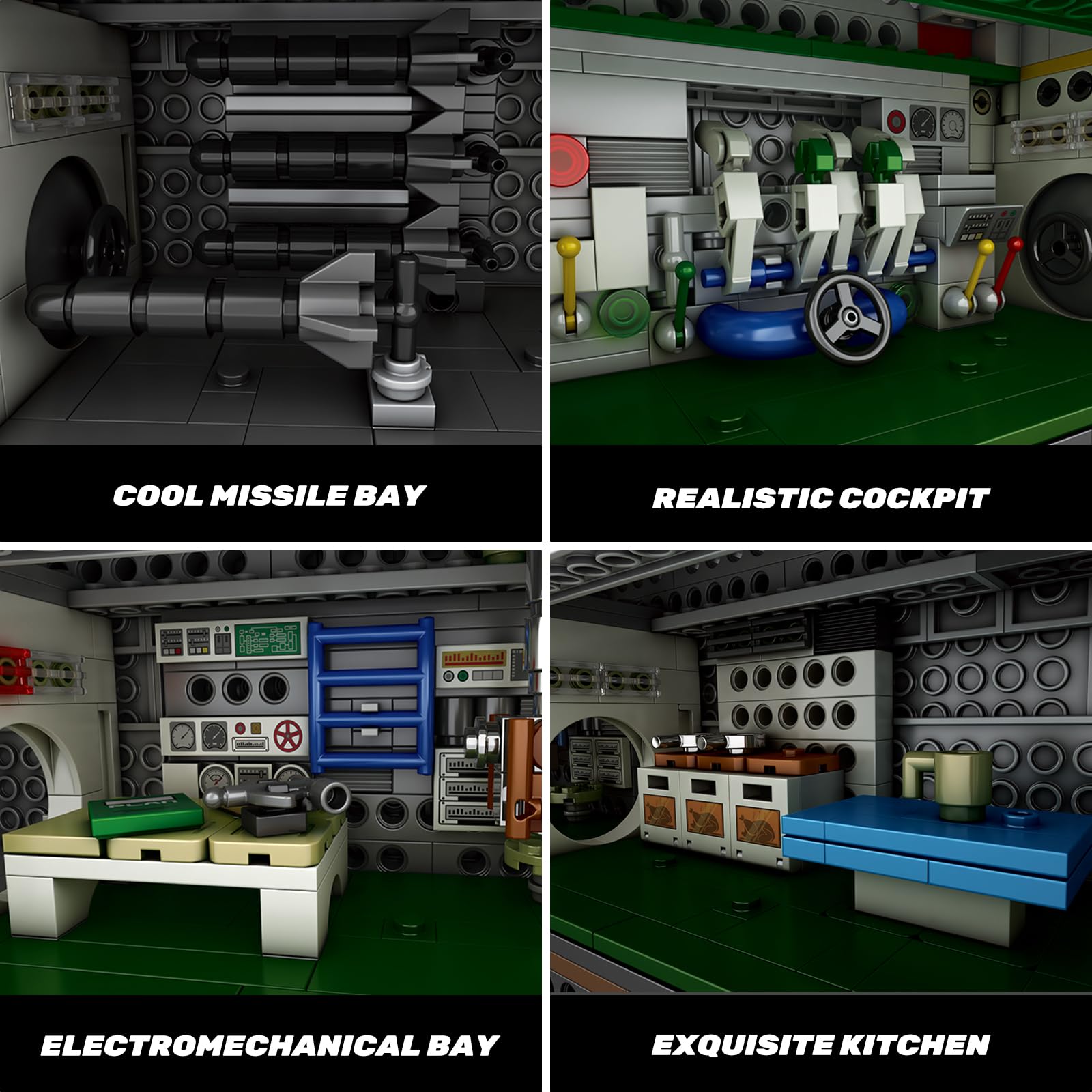 Reobrix U-Boat Submarine base-stand elevating the display piece