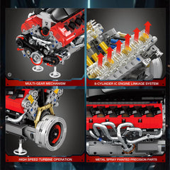 Reobrix V12 engine model internal drive system demonstrates realistic motion