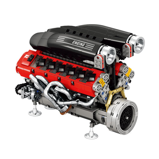Reobrix V12 engine model piston assembly for display and education