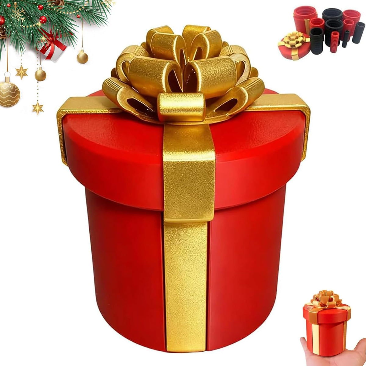 Rercarre nested screw gift box cover for multi-layer unwrapping and playful surprise.