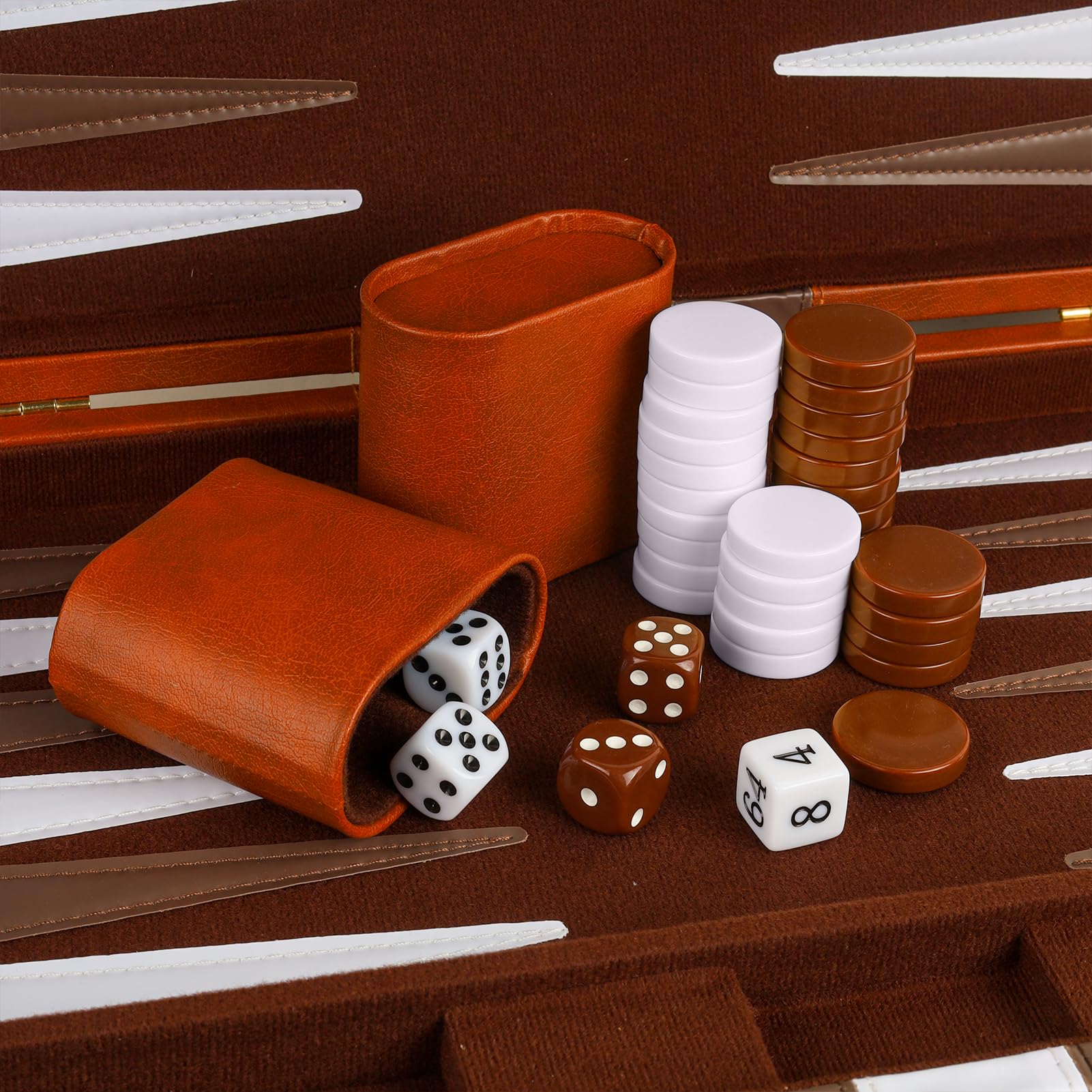 RERIVER Backgammon Set includes regular dice and doubling die