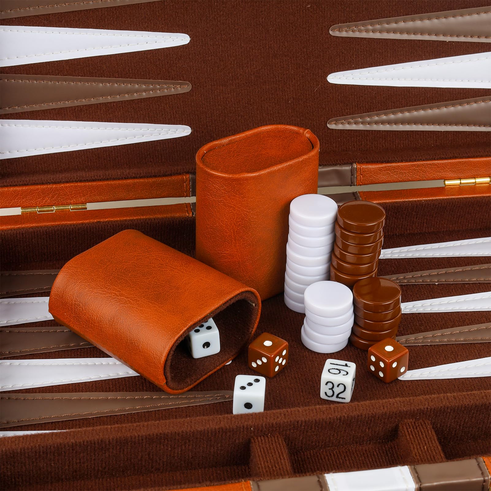 RERIVER Backgammon Set includes 30 chips for quick setup