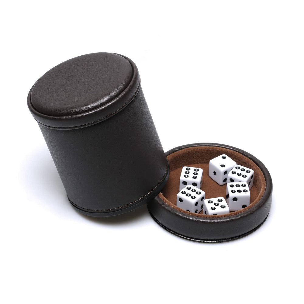 RERIVER dice cup interior features dark brown felt to muffle shaking sounds.